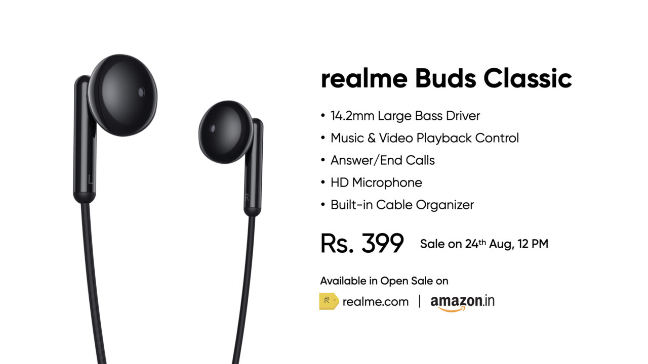 Realme Buds Classic launched in India for ₹399