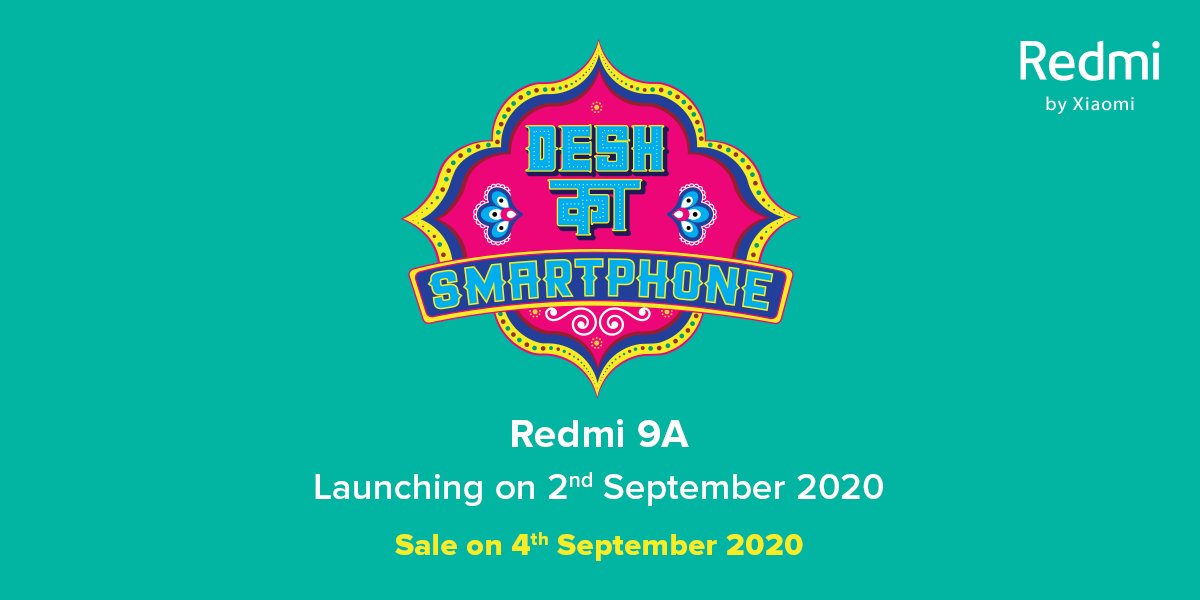Redmi 9A launching in India on September 2nd
