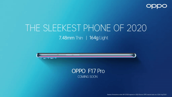 Oppo F17 Pro with 7.48mm slim body and 164g light weight launching soon in India