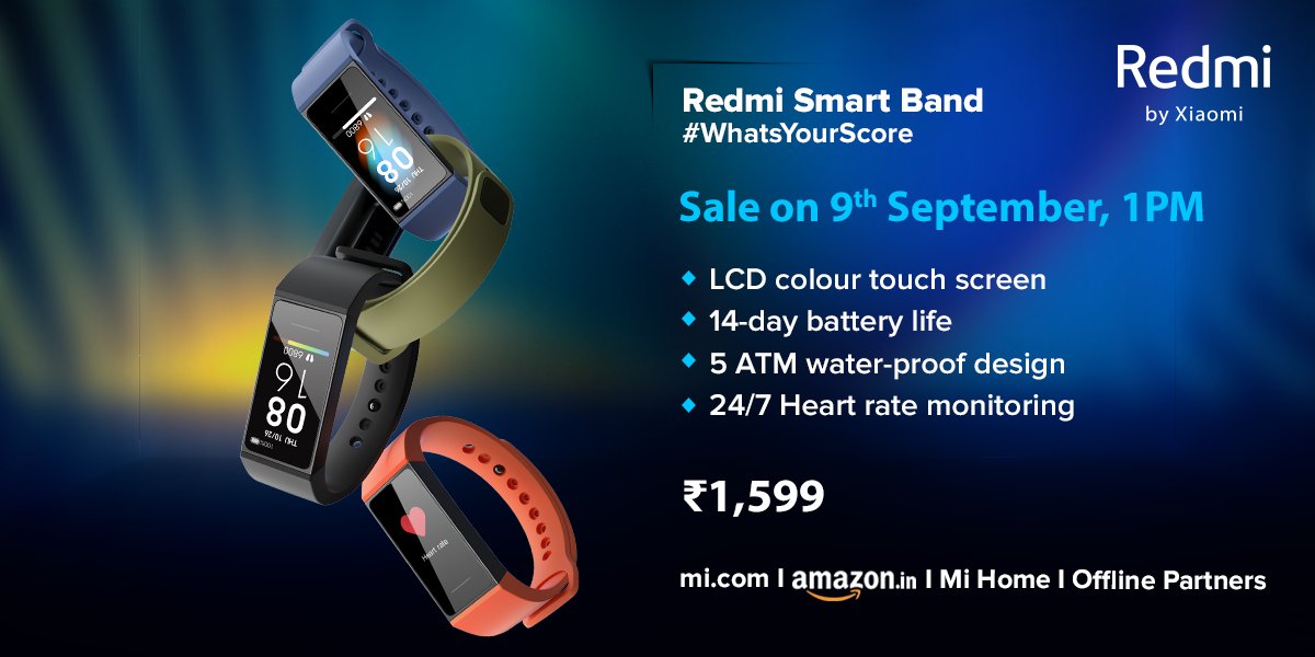 Redmi Smart Band with 1.08-inch Color LCD display, direct USB charging and heart rate monitor launched in India for ₹1599