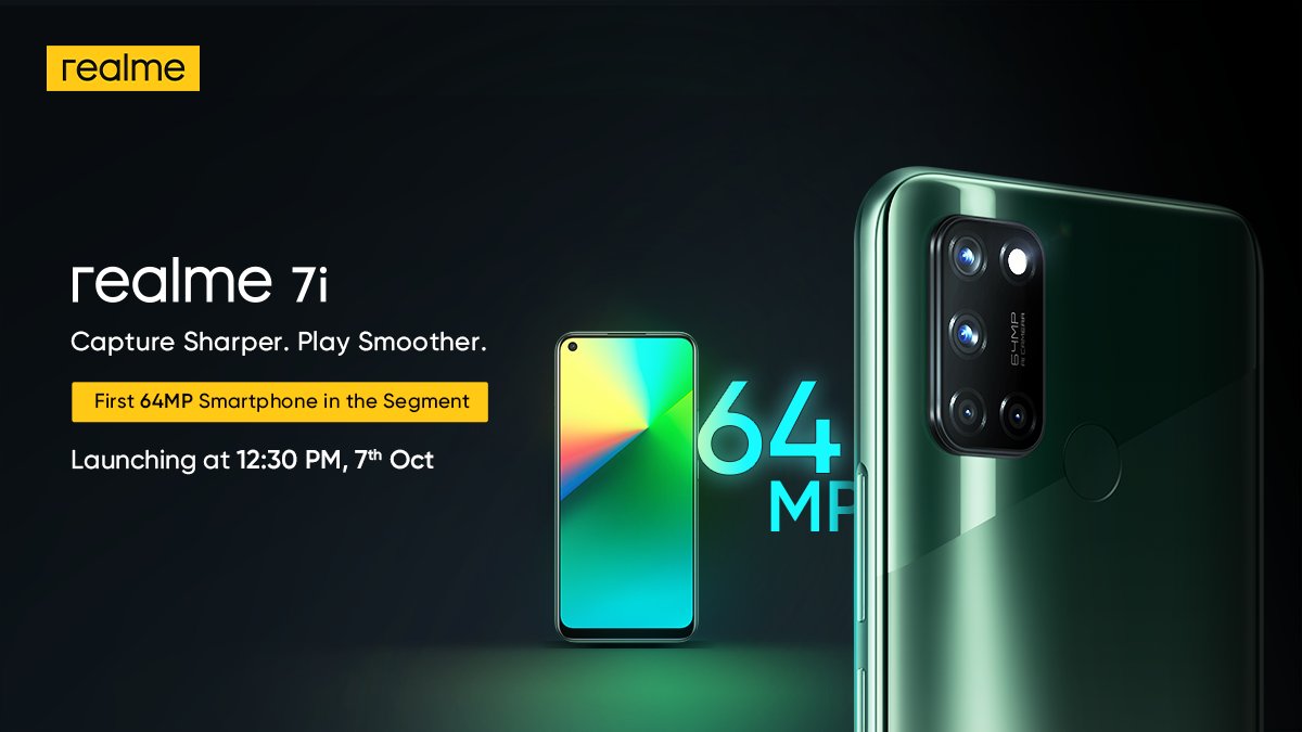 Realme 7i is launching in India on October 7th