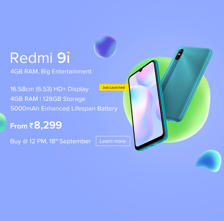 Redmi 9i with 6.53-inch HD+ display, Mediatek Helio G25 processor and 4GB of RAM launched in India