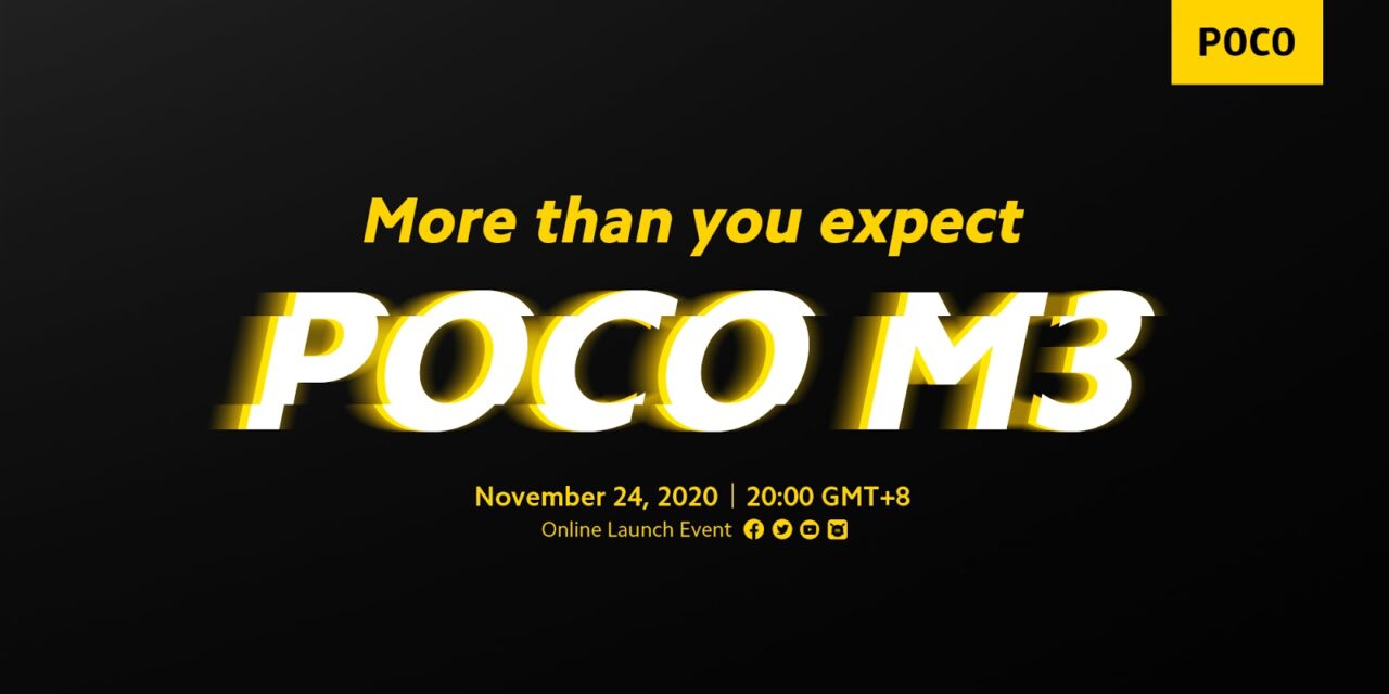 Poco M3 with 6.53-inch 1080p display and Snapdragon 662 mobile platform launching on November 24th