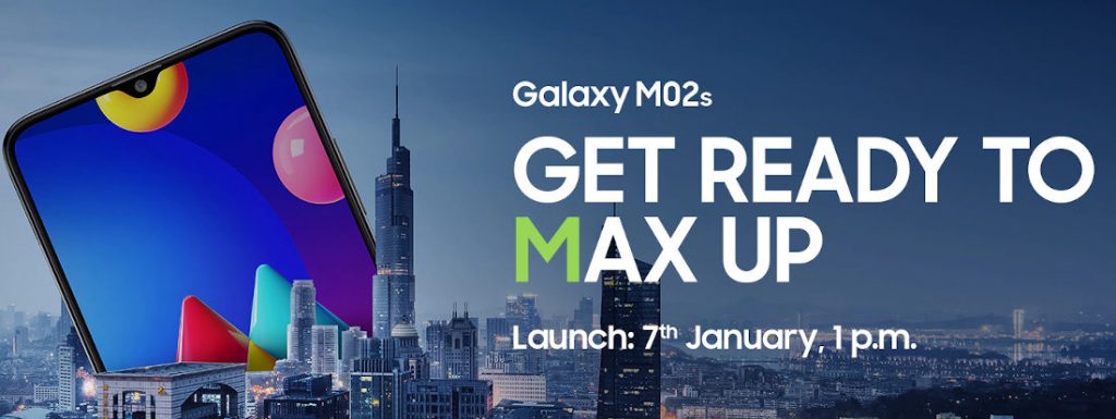 Samsung Galaxy M02s with 6.5-inch HD+ display and Snapdragon 460 mobile platform launching on January 7th.