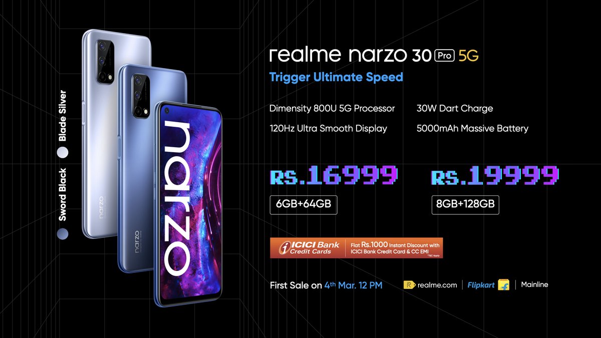 Realme Narzo 30 Pro 5G with MediaTek Dimensity 800U SoC launched in India